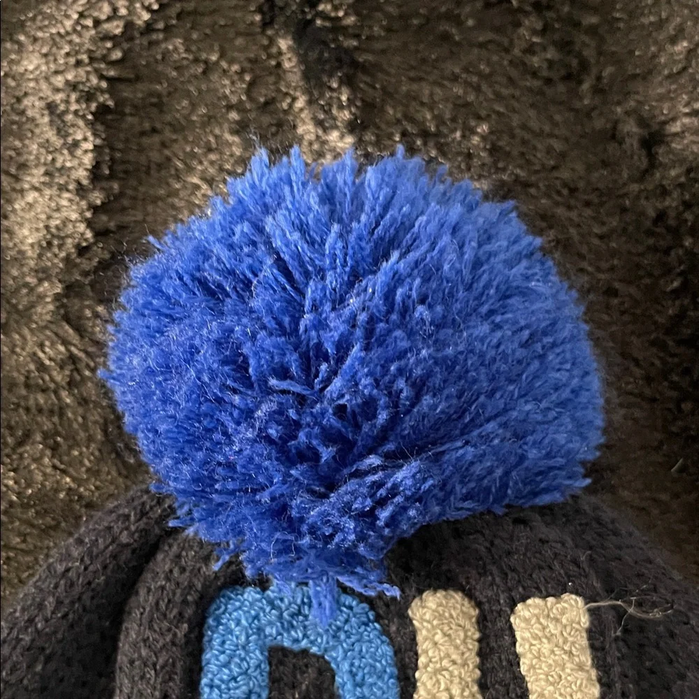 Wonderkids Blue and Black Pom-Pom Hat
